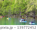 「白川湖の水没林」のカヌーツアー(山形県飯豊町、4月下旬) 139772452
