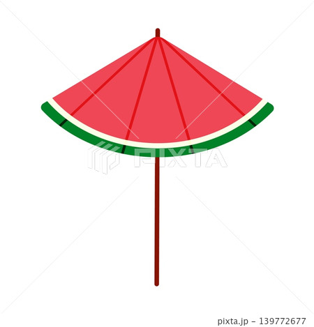 Watermelon Beach Umbrella Flat Design Clipart Watermelon Beach Umbrella Flat Design Clipart 139772677