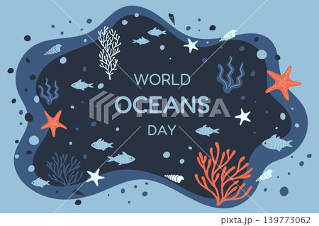 World oceans day illustration World oceans day illustration 139773062