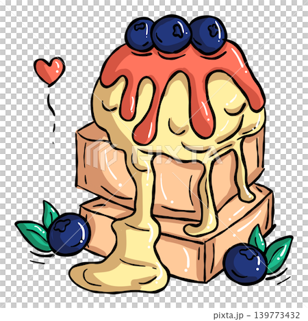 Cozy Sweet food illustration Hand draw, waffle syrup drip doodle line Cozy Sweet food illustration Hand draw, waffle syrup drip doodle line 139773432
