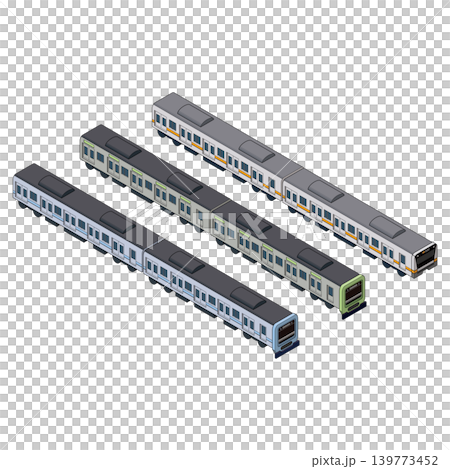 一組簡單的火車等距插圖。鐵路、交通運輸和車輛相關素材,包括主幹線。 一組簡單的火車等距插圖。鐵路、交通運輸和車輛相關素材,包括主幹線。 139773452