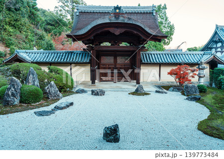 秋の光明寺 信楽庭と勅使門 秋の光明寺 信楽庭と勅使門 139773484