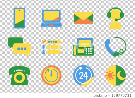 Icon set for inquiries and communication 139773731
