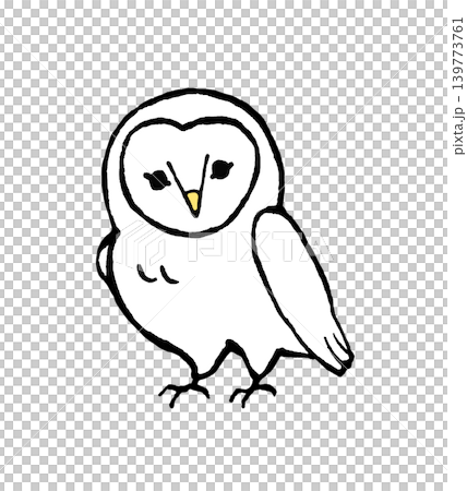 シンプルなメンフクロウの手描きイラスト シンプルなメンフクロウの手描きイラスト 139773761
