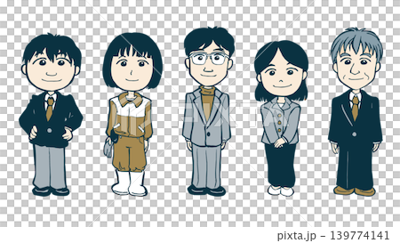 各行各業人士站立的插圖（2） 139774141