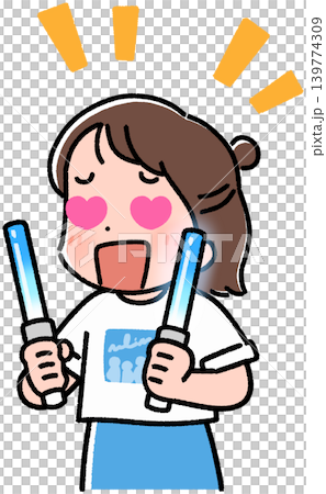 一位有著心形眼睛的女子拿著一支手電筒 一位有著心形眼睛的女子拿著一支手電筒 139774309