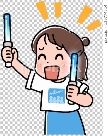 A woman smiling and holding up a penlight A woman smiling and holding up a penlight 139774314