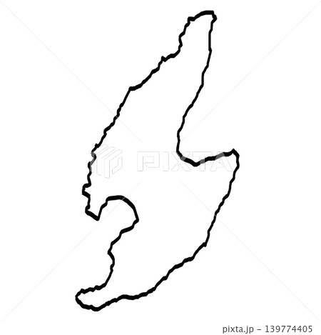 佐渡島地図のイラスト （筆タッチ） 和風 139774405