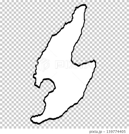 佐渡島地図のイラスト （筆タッチ） 和風 139774405