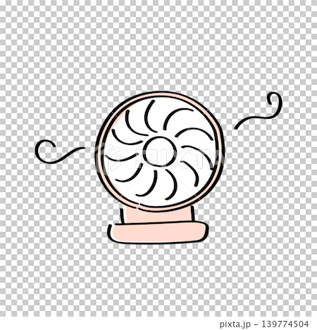 サーキュレーターのかわいい手書きのイラスト 139774504