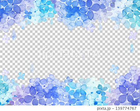 水彩あじさいフレーム 139774767