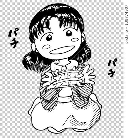 手をたたくかわいい女の子 手をたたくかわいい女の子 139774907