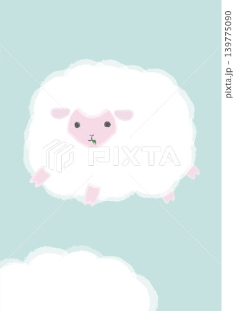 ふわふわの毛の羊のイラスト ふわふわの毛の羊のイラスト 139775090