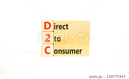 DTC direct 2 consumer symbol. Concept words DTC direct 2 consumer on beautiful wooden blocks. Beautiful white background. Business DTC direct 2 consumer concept. Copy space. DTC direct 2 consumer symbol. Concept words DTC direct 2 consumer on beautiful wooden blocks. Beautiful white background. Business DTC direct 2 consumer concept. Copy space. 139775441