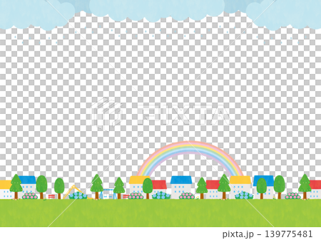 背景素材-梅雨の郊外イメージ2026-4 背景素材-梅雨の郊外イメージ2026-4 139775481