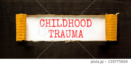 Childhood trauma words symbol. Concept words Childhood trauma on beautiful white paper. Beautiful black background. Psychological childhood trauma support concept. Copy space. Childhood trauma words symbol. Concept words Childhood trauma on beautiful white paper. Beautiful black background. Psychological childhood trauma support concept. Copy space. 139775604