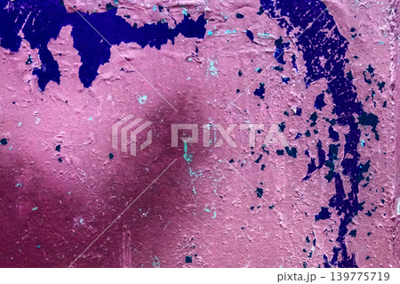Peeling pink purple paint abstract pattern old worn metal texture weathered iron dirty background rough steel grunge color Peeling pink purple paint abstract pattern old worn metal texture weathered iron dirty background rough steel grunge color 139775719