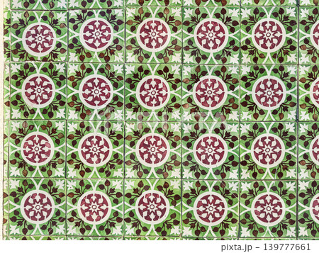 Traditional Portuguese azulejo pattern backdrop 139777661