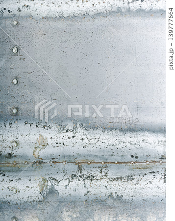 Industrial steel sheet backdrop with welding line Industrial steel sheet backdrop with welding line 139777664