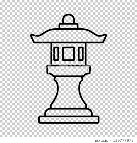 Stone lantern line icon 139777975