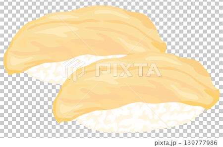 2個のつぶ貝のお寿司のイラスト ベクター素材 139777986
