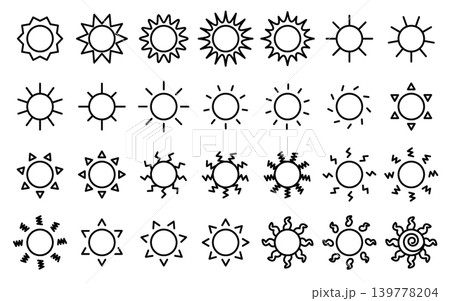 Sun Icon Set - Line Outline 139778204
