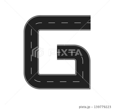 Car racing road track font of asphalt path way typeface and letters type of highway route. Road font letter G for English alphabet and pathway ABC typography, car racetrack drive with traffic lanes Car racing road track font of asphalt path way typeface and letters type of highway route. Road font letter G for English alphabet and pathway ABC typography, car racetrack drive with traffic lanes 139779223