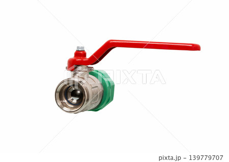 Shutoff Valve. Plumbing Faucet  isolated 139779707