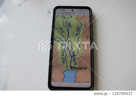 Smartphone Displaying Thailand Map with Bangkok Smartphone Displaying Thailand Map with Bangkok 139780017