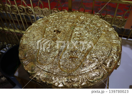 Golden Ornate Religious Artifact Close-up 139780023