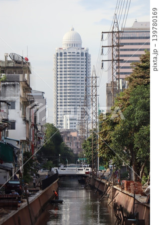 Urban Riverfront Cityscape with Mixed Architecture Urban Riverfront Cityscape with Mixed Architecture 139780169