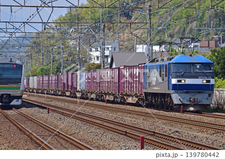 東海道本線 二宮-大磯 JR貨物 EF210-15(岡山) 東海道本線 二宮-大磯 JR貨物 EF210-15(岡山) 139780442