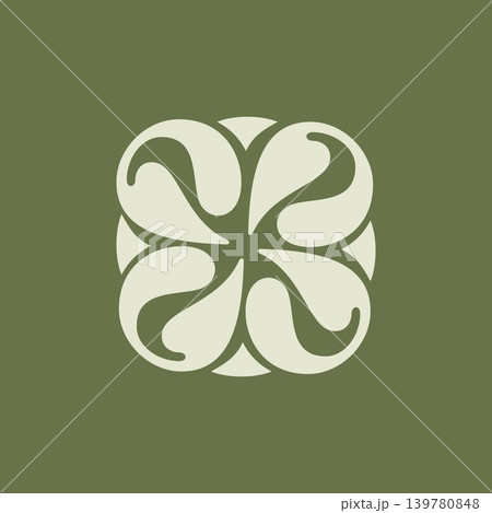 Stylized logo leaves arranged for sustainable lifestyle branding 139780848