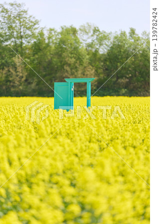 菜の花畑にある扉 139782424