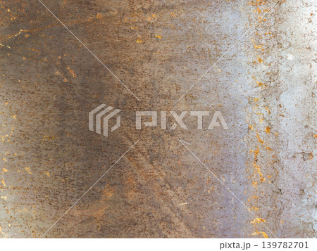 Oxidized metal plate backdrop with heavy rust spots 139782701