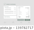Light Mode Order Confirmation Interface for Tablet or Laptop 139782717
