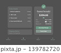 Dark Mode Payment Successful Interface for Tablet or Laptop 139782720