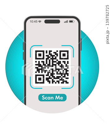Qr Code SCAN ME template with a smartphone for application screenshot presentation. Qr Code SCAN ME template with a smartphone for application screenshot presentation. 139782725