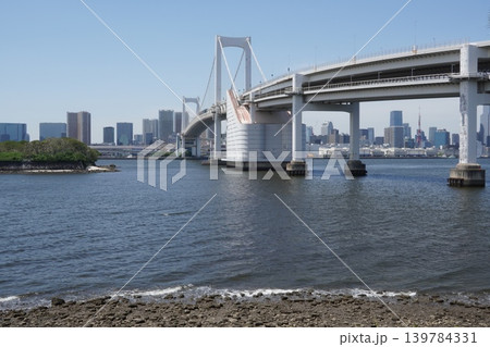 晴天の台場公園(第三台場)から見た東京湾、レインボーブリッジと港区の高層ビル群の都市風景 晴天の台場公園(第三台場)から見た東京湾、レインボーブリッジと港区の高層ビル群の都市風景 139784331