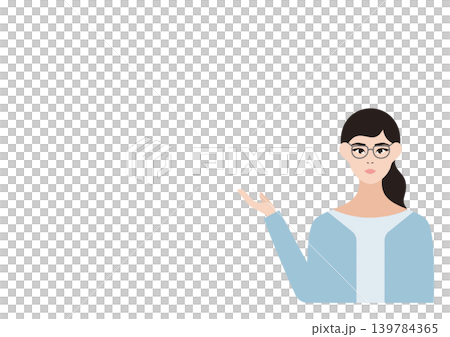 Vector illustration of a woman wearing glasses Vector illustration of a woman wearing glasses 139784365