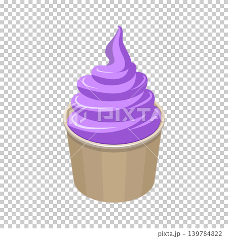 カップに入った紫色のブルーベリーソフトクリームのイラスト カップに入った紫色のブルーベリーソフトクリームのイラスト 139784822