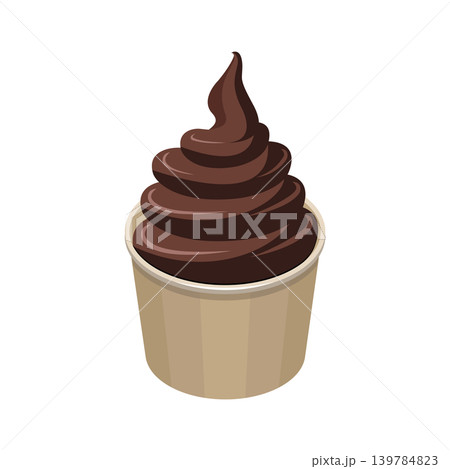 カップに入ったチョコレートソフトクリームのイラスト カップに入ったチョコレートソフトクリームのイラスト 139784823