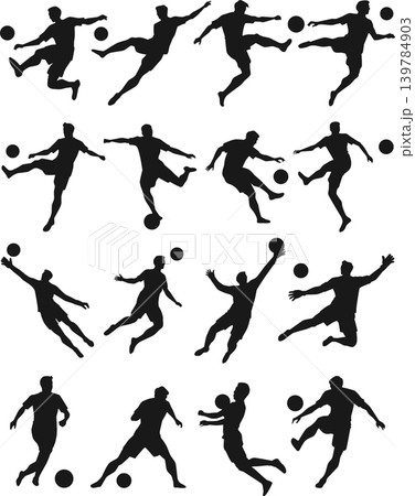 football silhouettes set 139784903