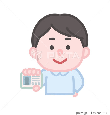 カードを提示する男性 カードを提示する男性 139784985
