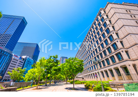 大阪 淀屋橋と中之島の高層ビル群 139785194