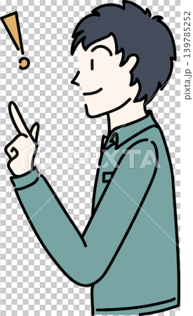 作業服を着た働く男性の横向きのイラスト 139785252