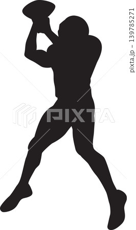 american football player jumping silhouette 139785271