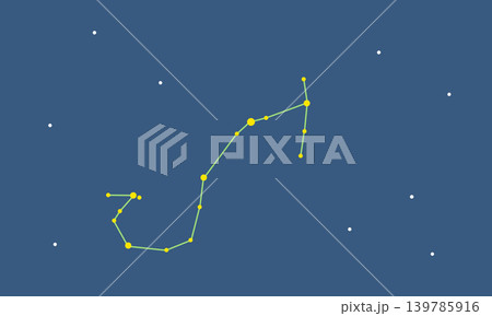 星空に浮かぶさそり座の星座線のカラーイラスト 139785916