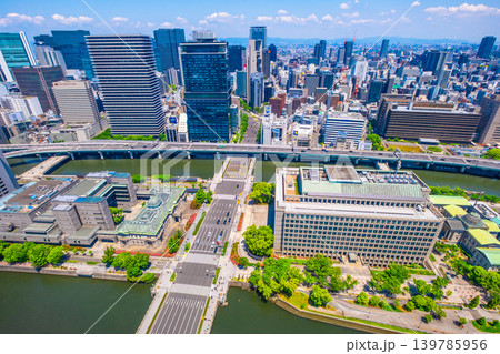 中之島と大阪市の街並み 139785956