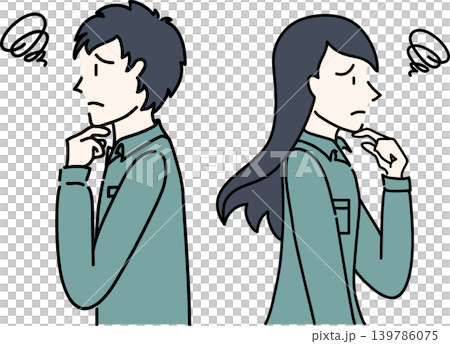 身著工作服的男女工人的側視圖 139786075